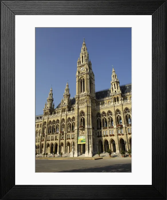 Framed Print : AUSTRIA. Vienna. City Hall (1872-1883), by Friedrich Schmidt. Neo-Gothic. Architecture. AISA / Everett Collection**US SALES ONLY**