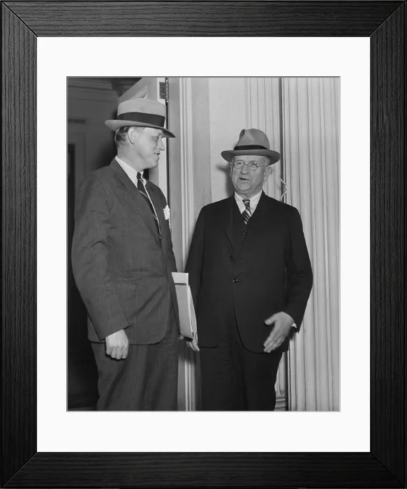 Framed Print : Harry Hopkins, Emergency Relief Administrator, and Harold Ickes, Interior Sec. 1935