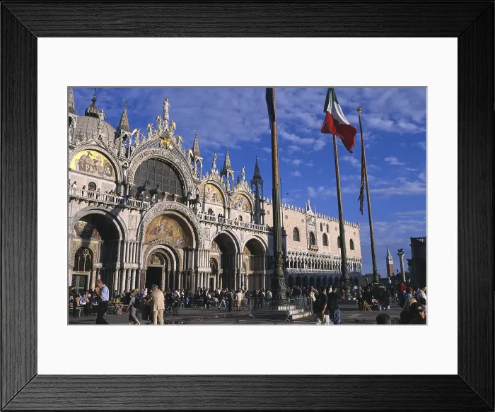 Framed Print : St. Mark's Basilica. ITALY. VENETO. Venice. St. Mark's Basilica. Basilica of Saint Mark and Ducal Palace (right). Byzantine art. Architecture
