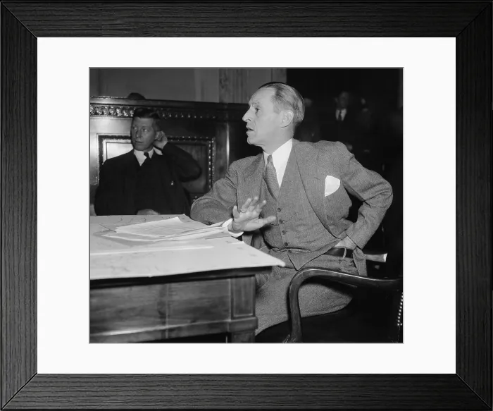 Framed Print : Marriner Eccles, Federal Reserve Chairman, testifies to Senate. Jan. 4, 1938