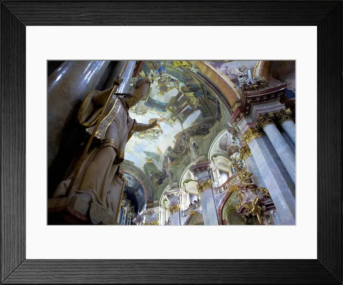 Framed Print : CZECH Rep.. Prague. Saint Nicholas church in MalA Strana (1673-1752). Main nave. Baroque art. Architecture
