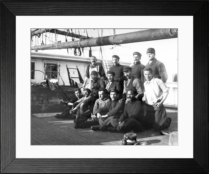 Framed Print : Robert Peary's Arctic exploration team on the deck of the expedition ship, the 'Roosevelt, ' in 1905 Framed Print : Robert Peary's Arctic exploration team on the deck of the expedition ship, the 'Roosevelt, ' in 1905