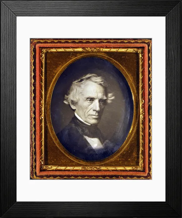 Framed Print : Samuel F. B. Morse (1791-1872), American painter and inventory, best known for his invention of the telegraph in 1835 and Morse code in 1838. 1845 Daguerreotype Framed Print : Samuel F. B. Morse (1791-1872), American painter and inventory, best known for his invention of the telegraph in 1835 and Morse code in 1838. 1845 Daguerreotype