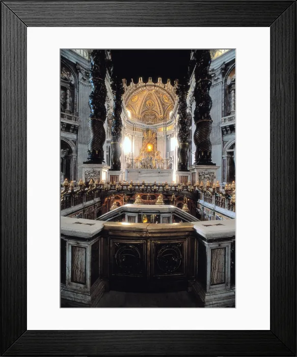 Framed Print : BERNINI, Giovanni Lorenzo (1598-1680). The Baldacchino. 1624-1626. VATICAN CITY. Saint Peter's Basilica. Baroque art. - Iberfoto / Everett Collection (509640)**US SALES ONLY**