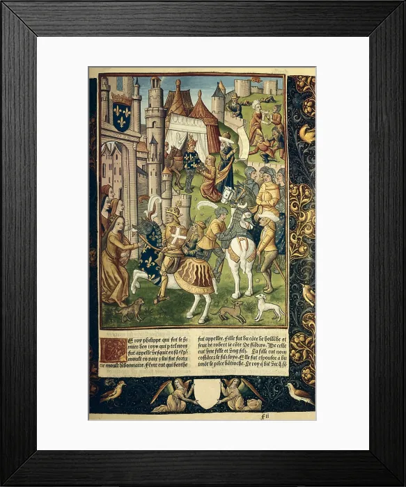 Framed Print : PHILIP I of France (1052-1108). King of France (1060-1108), member of the Capetian dynasty. Allegory of Philip I of France's reign