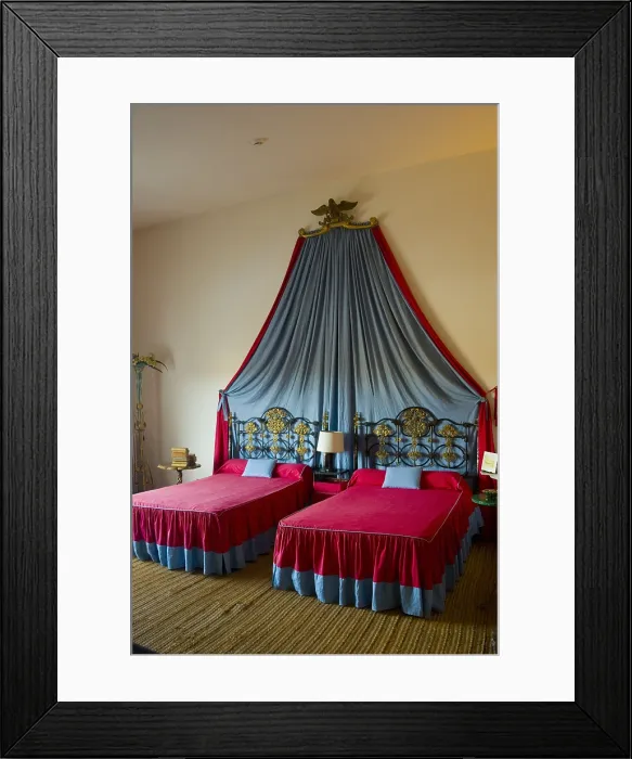 Framed Print : SPAIN. Cadaqus. Portlligat. House - museum Salvador Dali. Bedroom of Dal and Gala. Surrealism. Fabrizio Finetti / AISA / Everett Collection - Image has fine art copyright