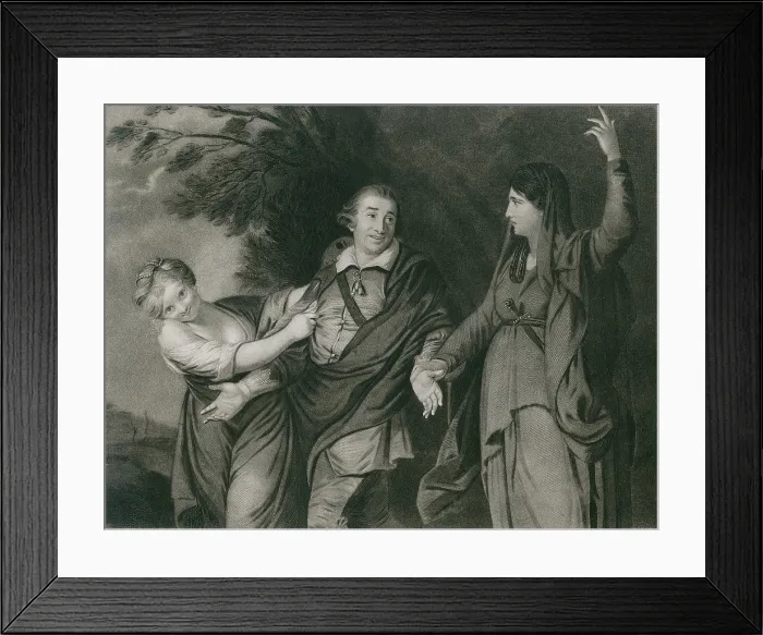 Framed Print : GARRICK BETWEEN TRAGEDY AND COMEDY, by Sir Joshua Reynolds, 1761, portrays the famous British actor Shakespearean actor