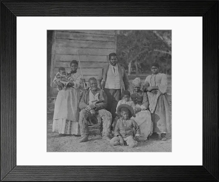 Framed Print : African American slave family representing five generations all born on the plantation of J. J. Smith, Beaufort, South Carolina Framed Print : African American slave family representing five generations all born on the plantation of J. J. Smith, Beaufort, South Carolina