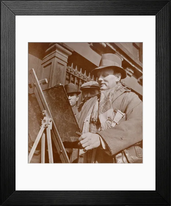 Framed Print : Reginald Marsh (1898-1954) American social realist painter sketching on New York City's 14th Street in 1941 Framed Print : Reginald Marsh (1898-1954) American social realist painter sketching on New York City's 14th Street in 1941
