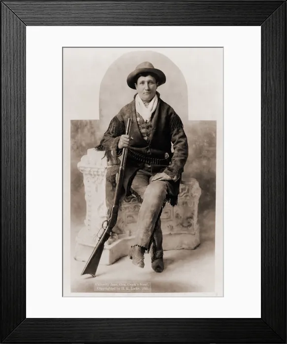 Framed Print : Calamity Jane (1852-1903), was a scout for Indian fighter, General Crook. Orphaned by her pioneer parents, she lived as an independent women in a variety of jobs
