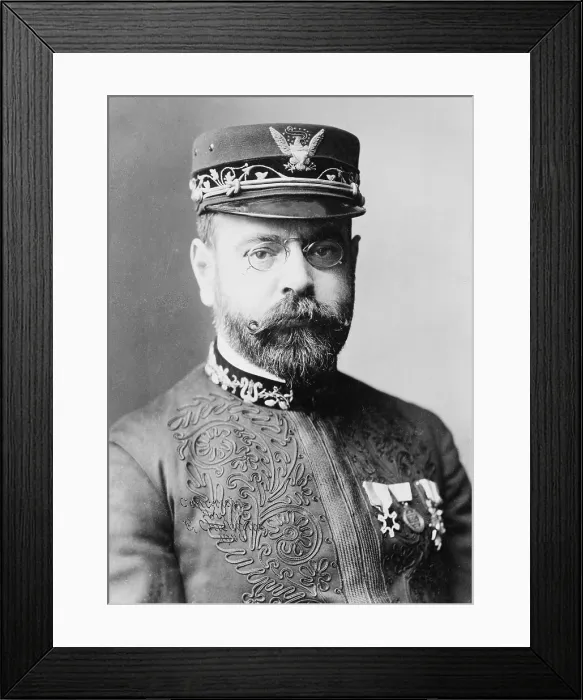 Framed Print : John Philip Sousa (1854-1932) wearing band uniform with medals. Sousa composed THE STARS AND STRIPES FOREVER in 1897