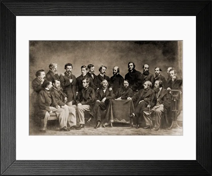 Framed Print : Mathew B. Brady (1823-1896), front row, far left, with the many men he hired to photograph the American Civil War