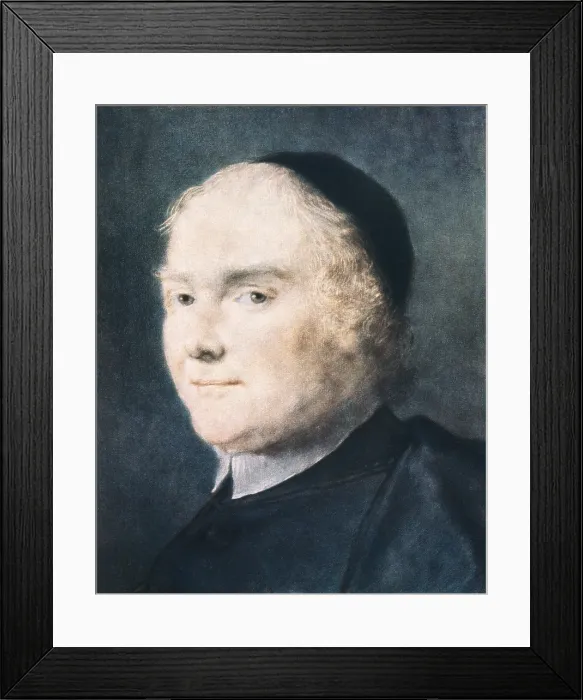 Framed Print : CARRIERA, Rosalba (1675-1757). Portrait of Pietro Metastasio. Italian school. Pastel. GERMANY. Dresden. Staatliche Kunstsammlungen (State Art Collections Dresden )