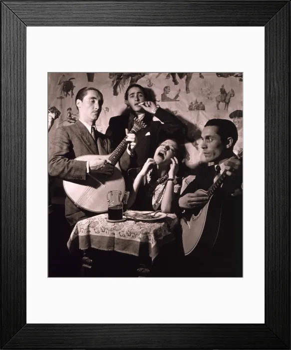 Framed Print : Fado singer in Portuguese night club, 1946