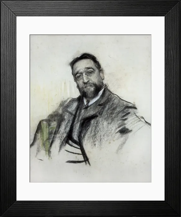 Framed Print : CASAS i CARBO, Ramon (1866-1932). Portrait of Ruperto Chapi. ca. 1904. Modernism. Drawing. SPAIN. Barcelona. National Art Museum of Catalonia