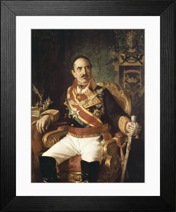 Framed Print : CASADO DEL ALISAL, Jose (1832-1886). Portait of D. Baldomero FernAndez Alvarez Espartero, Duke of the Victoria and Prince of Vergara. 1872. Oil on canvas. SPAIN. Madrid