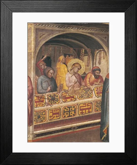 Framed Print : Saint Eligius in the Goldsmiths Workshop. 1365. Central detail