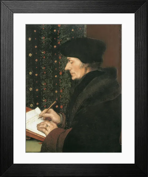 Framed Print : HOLBEIN, Hans, 'the Younger' (1497-1547). Erasmus. beg. 16th c. Renaissance art. Oil on canvas. FRANCE. Paris. Louvre Museum