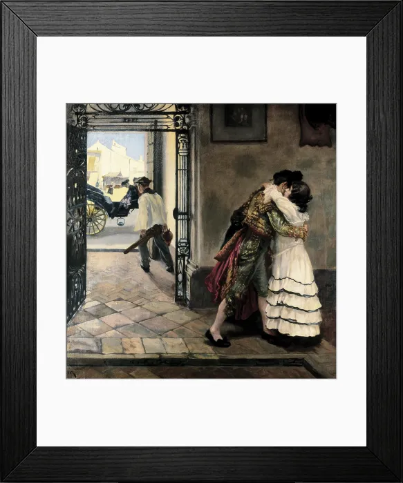 Framed Print : ALPERIZ, NicolAs (1865-1928). The Farewell of the Bullfighter. end 19th-beg. 20th c. Costumbrism. Oil on canvas. Private Collection. - J
