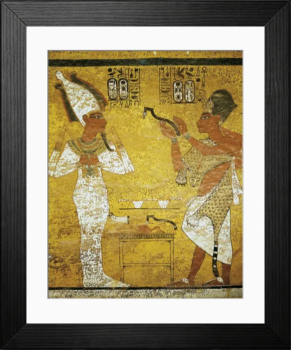 Framed Print : Tomb of Tutankhamun. s.XIV BC. EGYPT. Dayr al-Bahri. Valley of the Kings. Tomb of Tutankhamun. The Pharaoh anf his councillor Eye. Egyptian art. New Kingdom. Painting