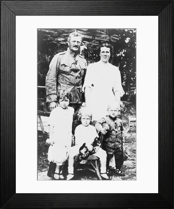 Framed Print : General John Pershing (1860-1948) with wife and three children. In 1915 his wife and two of their three young children were killed in a fire at the Presidio of San Francisco