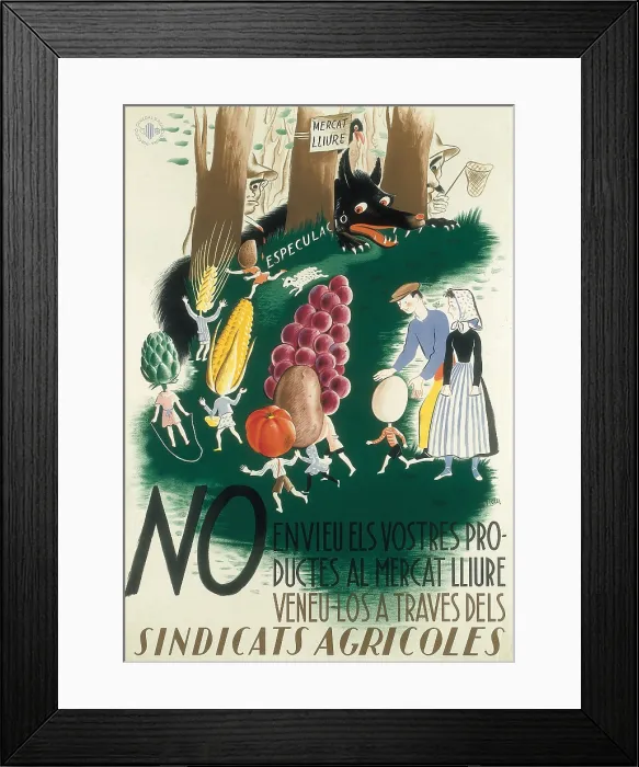 Framed Print : Spanish Civil War (1936-1939). 'No envieu els vostres productes al mercat lliure