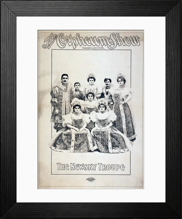 Framed Print : Poster for the Newsky Troupe that performed on the Orpheum vaudeville circuit Framed Print : Poster for the Newsky Troupe that performed on the Orpheum vaudeville circuit