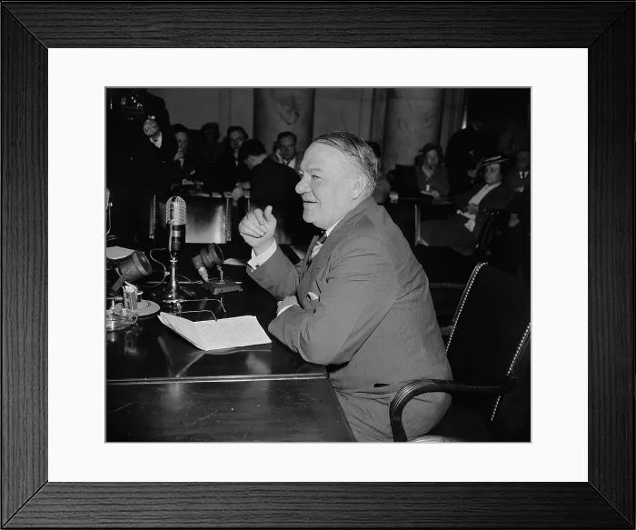 Framed Print : Hugh Johnson before head the Senate of Foreign Relations Committee. Apr. 24, 1939. After Roosevelt fired Johnson as NRA administrator in 1934, he became a newspaper columnist Framed Print : Hugh Johnson before head the Senate of Foreign Relations Committee. Apr. 24, 1939. After Roosevelt fired Johnson as NRA administrator in 1934, he became a newspaper columnist