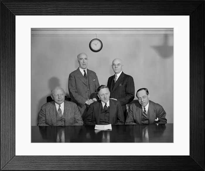 Framed Print : Securities & Exchange Commission in 1939. In center front is Chairman William Douglas. (BSLOC_2013_6_164) Framed Print : Securities & Exchange Commission in 1939. In center front is Chairman William Douglas. (BSLOC_2013_6_164)