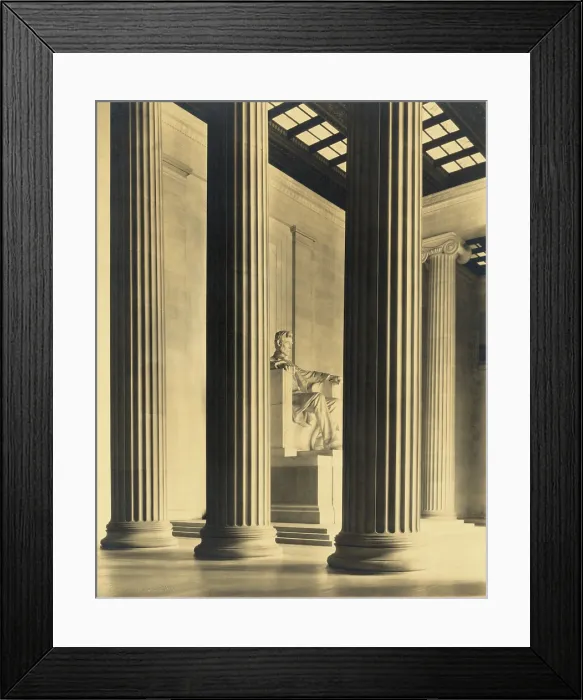 Framed Print : Daniel Chester French's sculpture in the Lincoln Memorial, Washington, D.C. 1922