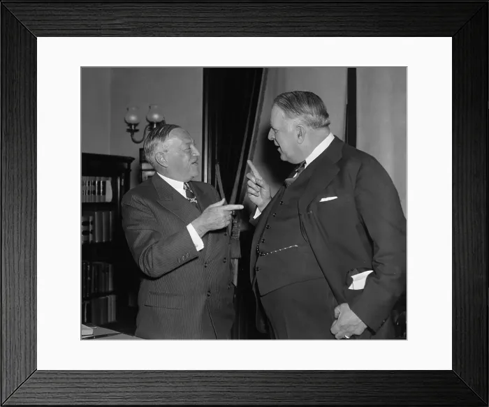 Framed Print : Senators Robert Wagner and David Walsh after Supreme Court decision. Apr. 12, 1937