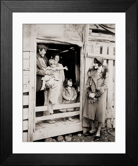 Framed Print : A family of poor sharecroppers at their Arkansas farm home welcome a Red Cross worker during the great drought of 1930-31 Framed Print : A family of poor sharecroppers at their Arkansas farm home welcome a Red Cross worker during the great drought of 1930-31