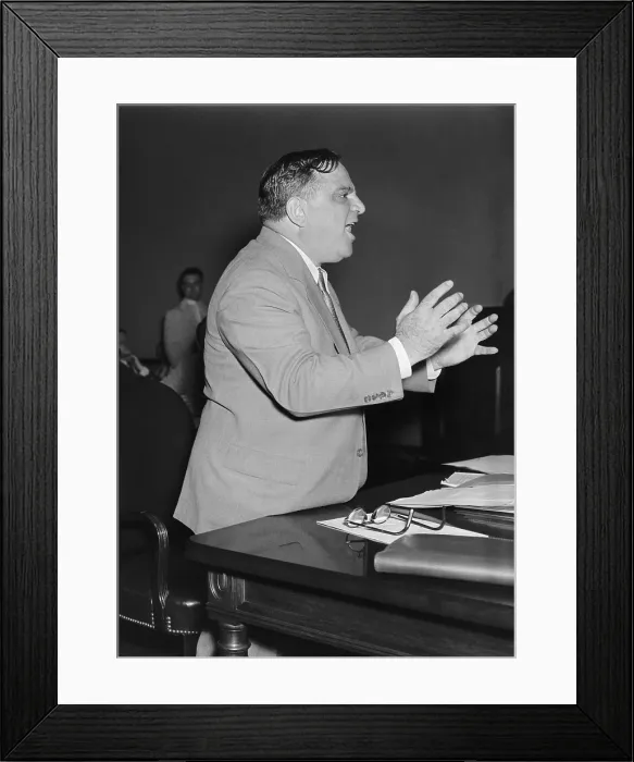 Framed Print : Fiorello LaGuardia, NYC Mayor urged action on housing bill. Aug. 3, 1937. He spoke to the House Banking and Currency Committee to speed action on the Wagner-Steagall Housing Bill Framed Print : Fiorello LaGuardia, NYC Mayor urged action on housing bill. Aug. 3, 1937. He spoke to the House Banking and Currency Committee to speed action on the Wagner-Steagall Housing Bill
