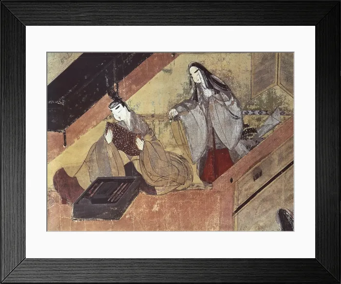 Framed Print : TAKAYOSHI, Fujiwara (ca. 1127-1179). The tale of Genji. 12th c. Illustration from the book 'Genji Monogatari Emaki-' (The Tale of Genji). Jealousy scene Framed Print : TAKAYOSHI, Fujiwara (ca. 1127-1179). The tale of Genji. 12th c. Illustration from the book 'Genji Monogatari Emaki-' (The Tale of Genji). Jealousy scene