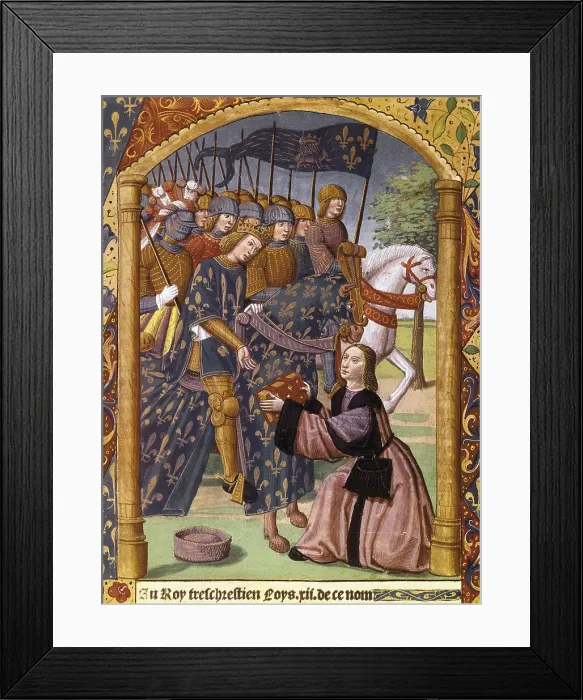 Framed Print : Second Crusade (1147-1149). Louis VII of France. Illustration depicting ' Romance de Ogier le Danois', designed in Paris by Antoine Verard (1498). Gothic art