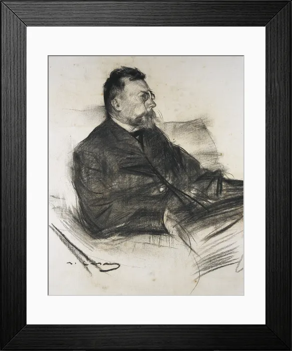 Framed Print : CASAS i CARBO, Ramon (1866-1932). Portrait of Angel Guimer. ca.1899. Modernism. Drawing. SPAIN. Barcelona. National Art Museum of Catalonia