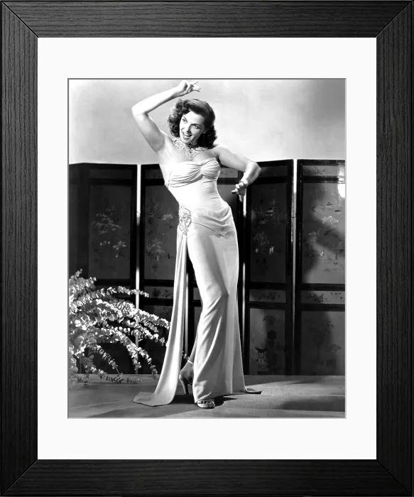 Framed Print : MACAO, Jane Russell, in a gown by Michael Woulfe, 1952 Framed Print : MACAO, Jane Russell, in a gown by Michael Woulfe, 1952