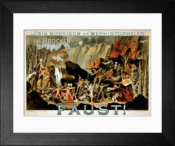 Framed Print : Lewis Morrison (1845-1906), Jamaican born Afro-Caribbean actor in his signature role, Mephistopheles