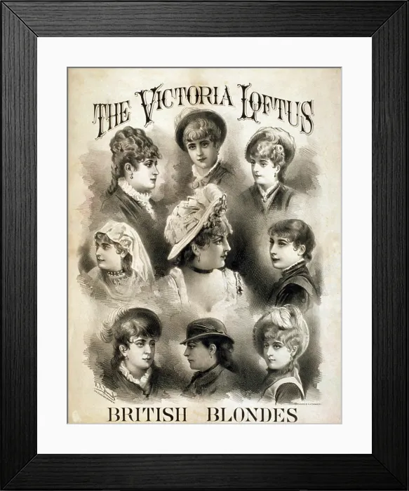 Framed Print : The Victoria Loftus British Blondes Troupe introduced burlesque to the U.S. during their 1868 American tour. 1878 poster