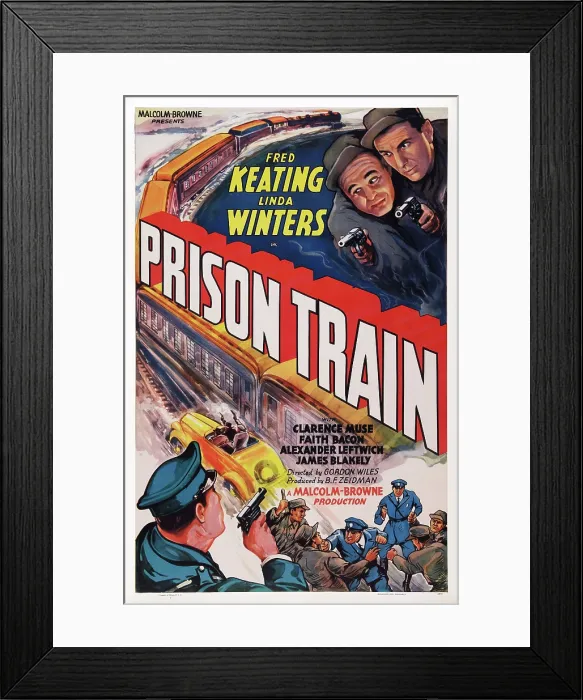 Framed Print : PRISON TRAIN, US poster art, Fred Keating (right), 1938