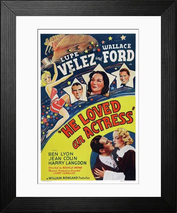 Framed Print : STARDUST, (aka HE LOVED AN ACTRESS, aka MAD ABOUT MONEY), US poster art, from left in stars: Wallace Ford, Lupe Velez, Ben Lyon; bottom from left: Ben Lyon, Jean Colin, 1938 Framed Print : STARDUST, (aka HE LOVED AN ACTRESS, aka MAD ABOUT MONEY), US poster art, from left in stars: Wallace Ford, Lupe Velez, Ben Lyon; bottom from left: Ben Lyon, Jean Colin, 1938