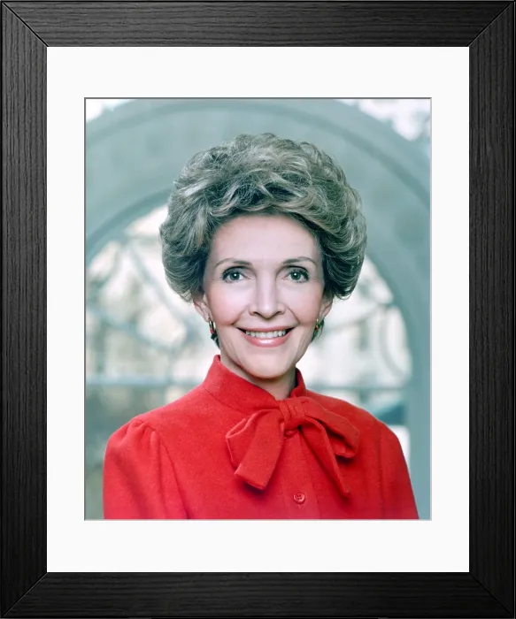 Framed Print : Official Portrait of First Lady Nancy Reagan. February 1, 1983