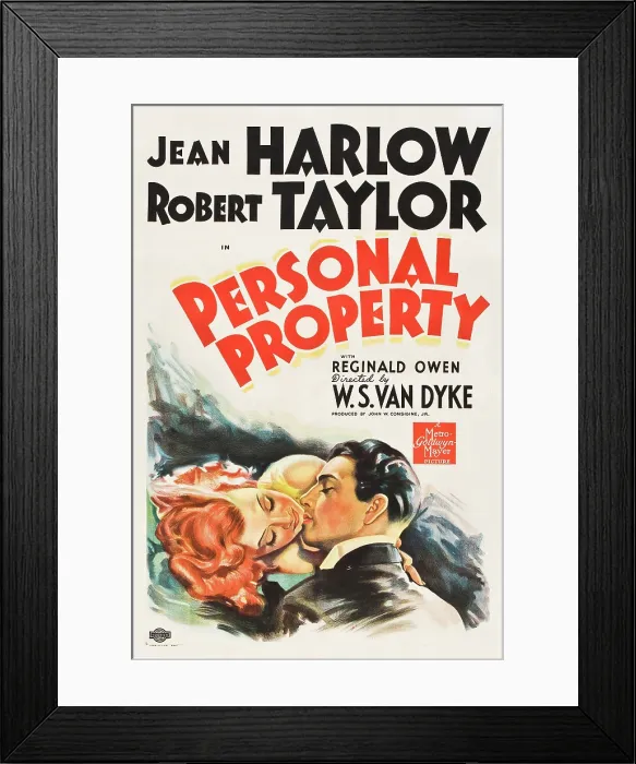Framed Print : PERSONAL PROPERTY, US poster art, Jean Harlow, Robert Taylor, 1937