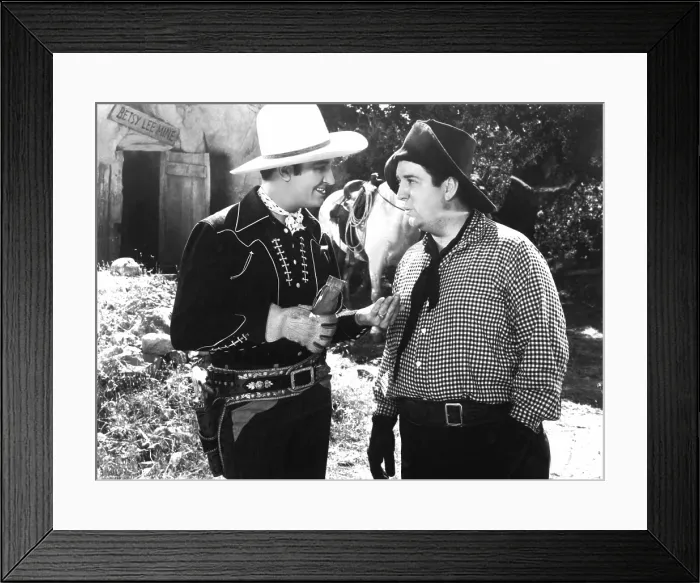 Framed Print : MAN FROM MUSIC MOUNTAIN, Gene Autry, Smiley Burnette, 1938
