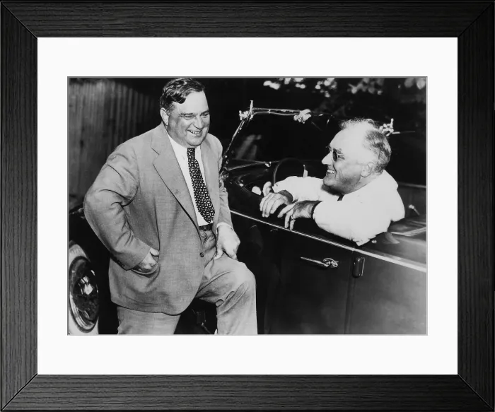 Framed Print : President Franklin Roosevelt and Mayor Fiorello LaGuardia at Hyde Park. Aug. 27, 1938. (BSLOC_2013_6_53)