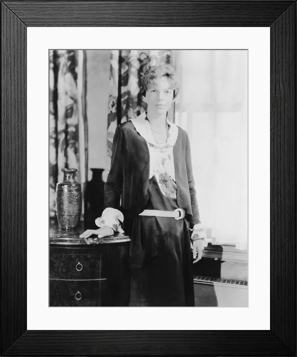 Framed Print : Amelia Earhart (1897-1937), celebrated American aviator. Ca. 1930