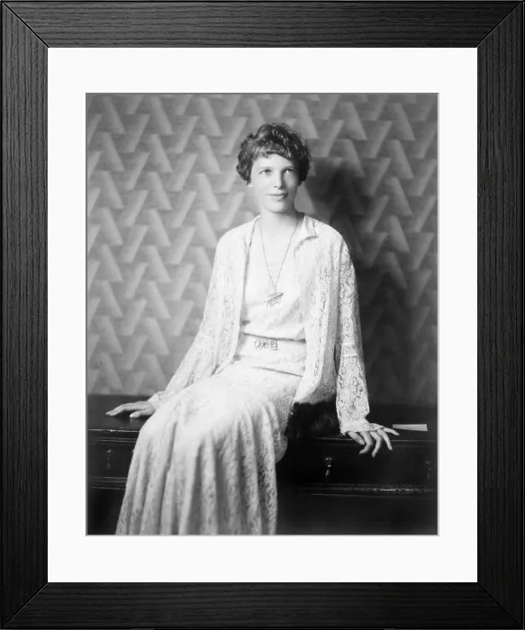Framed Print : Amelia Earhart (1897-1937), 1932 portrait by E.F. Foley Framed Print : Amelia Earhart (1897-1937), 1932 portrait by E.F. Foley