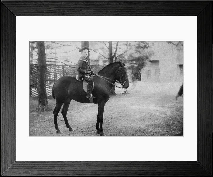 Framed Print : Franklin D. Roosevelt riding Debbie, his first pony. 1889. (BSLOC_2013_6_5)