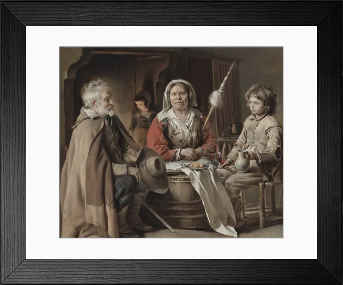 Framed Print : Peasant Interior, by Louis Le Nain, 1645, French painting, oil on canvas. Louis was one of the three Le Nain artists and brothers, born near Laon, Picardy Framed Print : Peasant Interior, by Louis Le Nain, 1645, French painting, oil on canvas. Louis was one of the three Le Nain artists and brothers, born near Laon, Picardy