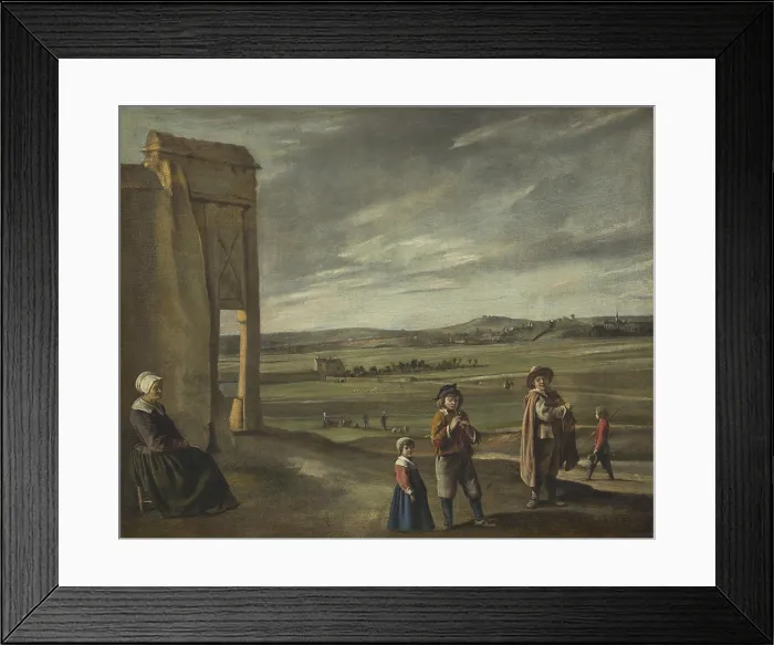 Framed Print : Landscape with Peasants, by Louis Le Nain, 1640, French painting, oil on canvas Framed Print : Landscape with Peasants, by Louis Le Nain, 1640, French painting, oil on canvas
